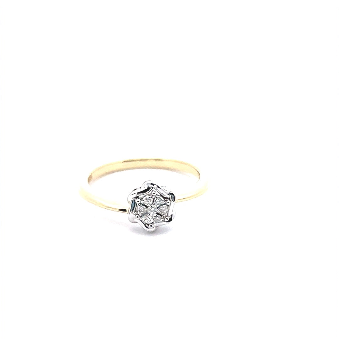 Flower Ring In 14K Yellow Gold