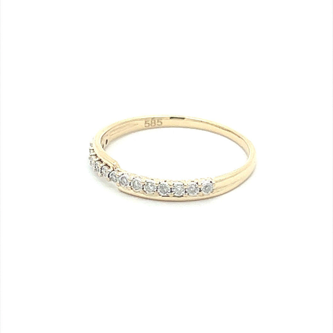 Two Tone Diamond Ring In 14K White & Yellow Gold