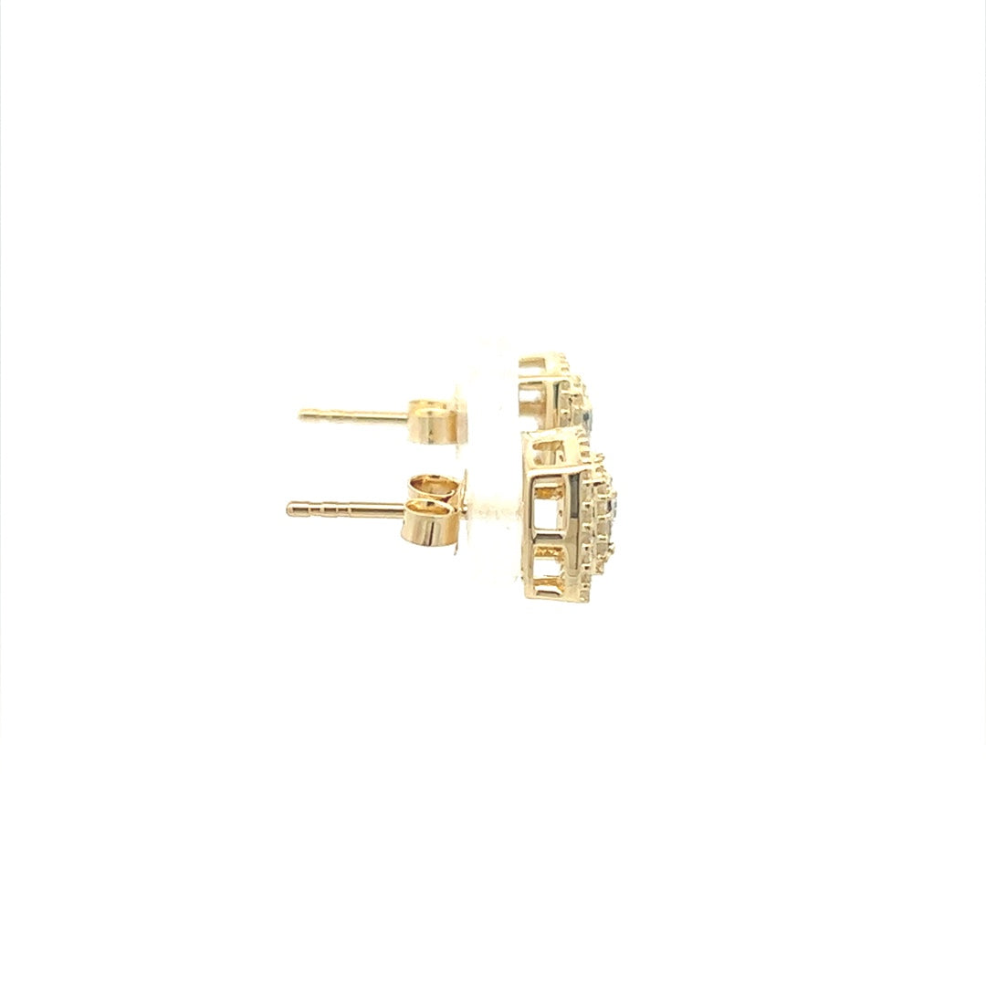 Diamond Stud Earrings In 14K Yellow Gold