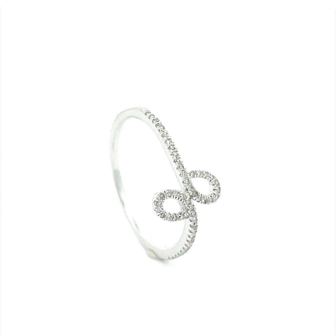 Diamond Paisley Ring In 14K White Gold