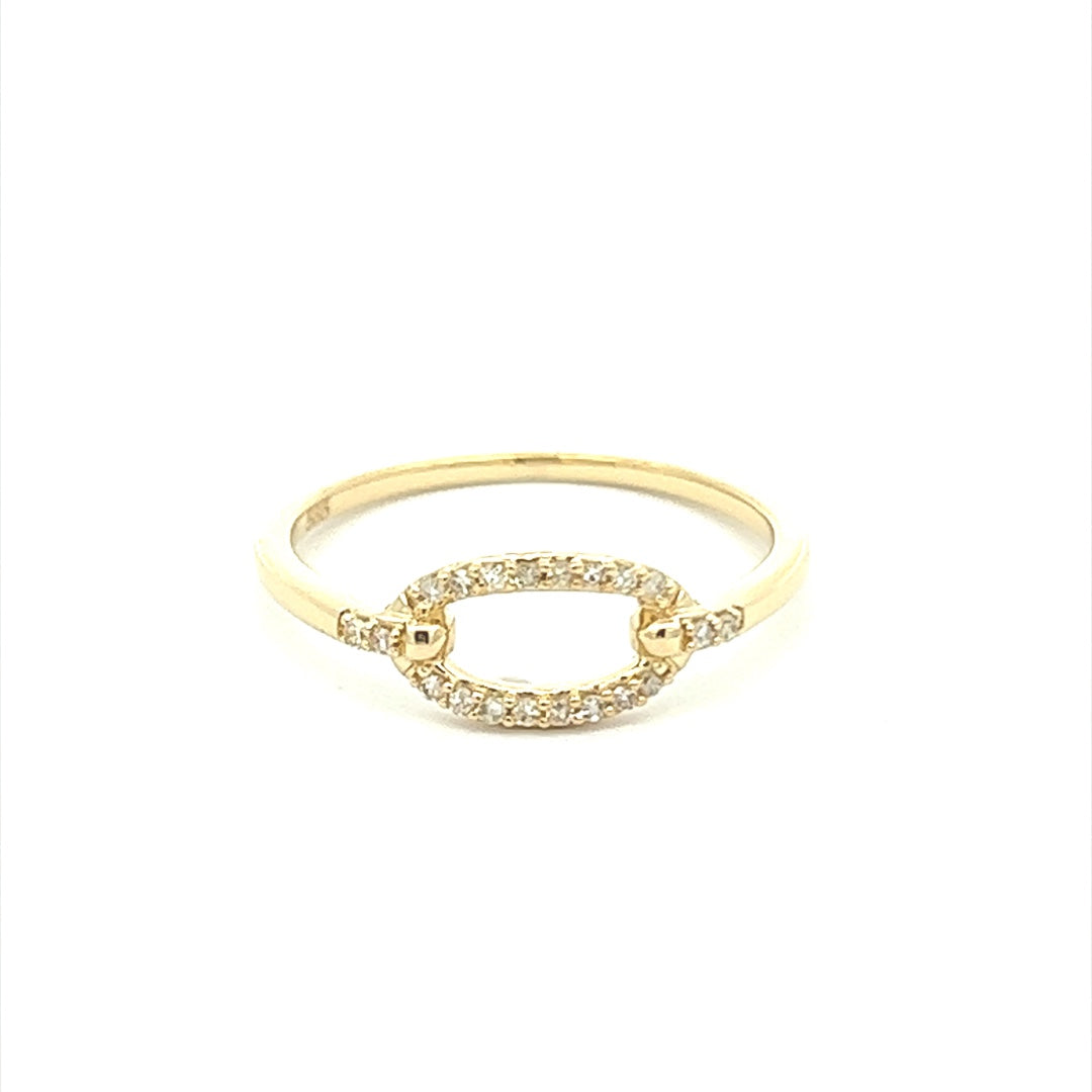 Oval Diamond Ring In 14K Yellow Gold