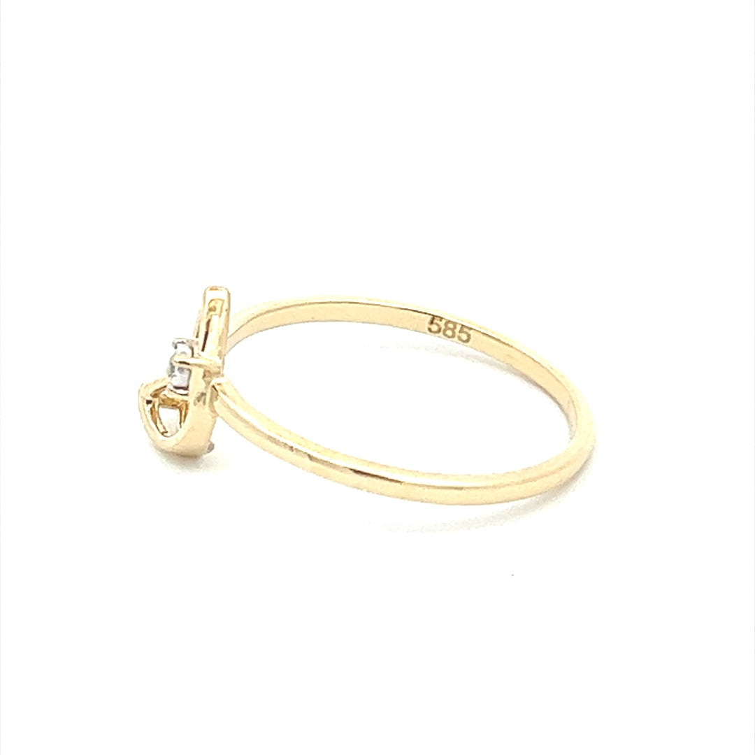 Diamond Ring In 14K Yellow Gold