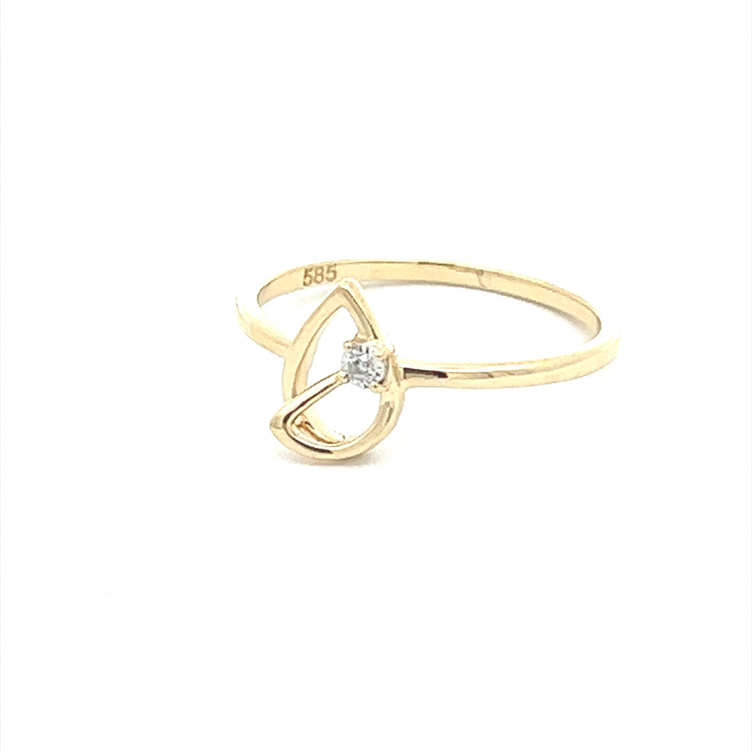 Diamond Ring In 14K Yellow Gold