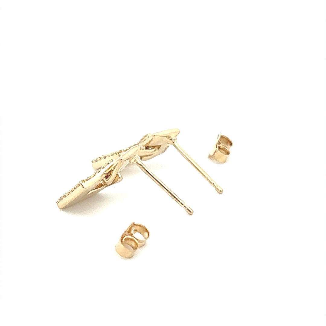 Yellow Gold Diamond Earring Set with 1.34ct