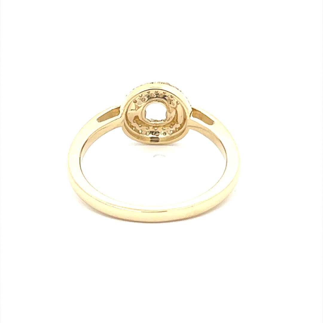 Donut Diamond Ring In 14K Yellow Gold