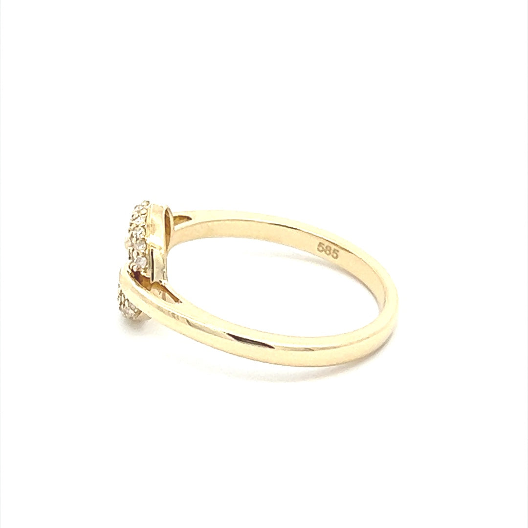 Donut Diamond Ring In 14K Yellow Gold