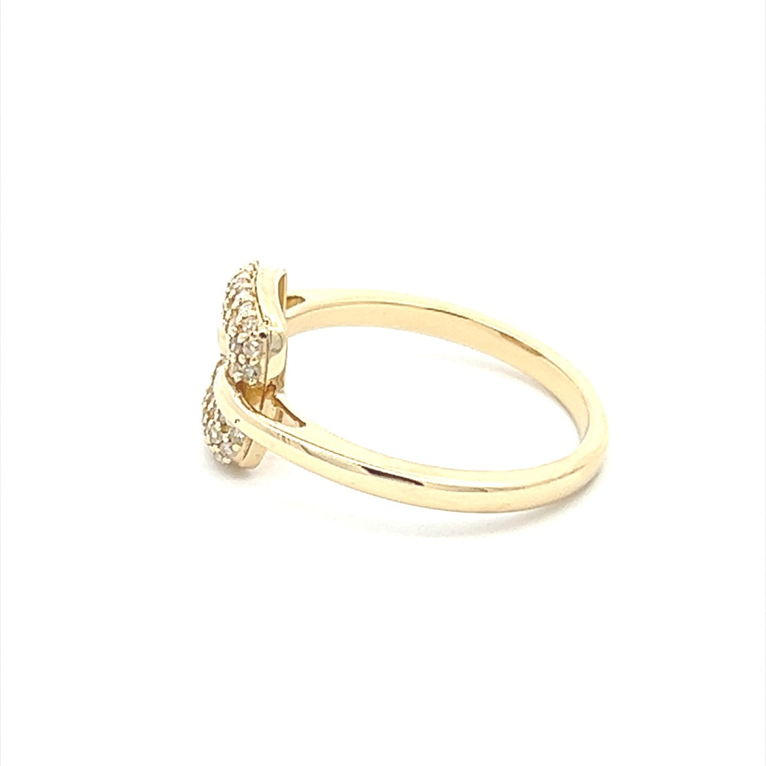 Square Donut Diamond Rings In 14K Yellow Gold