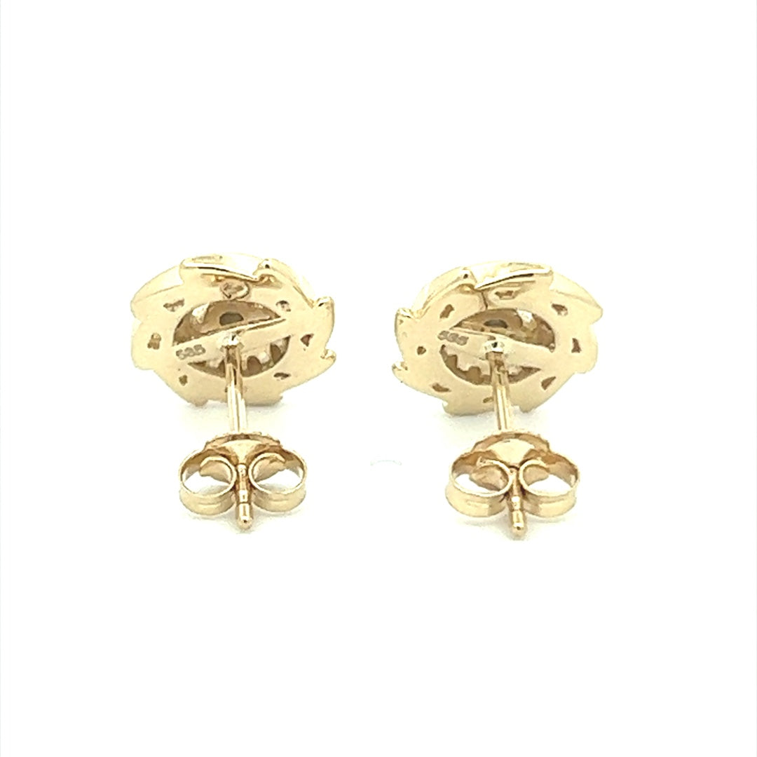 Chakra Earrings In 14K Yellow Gold