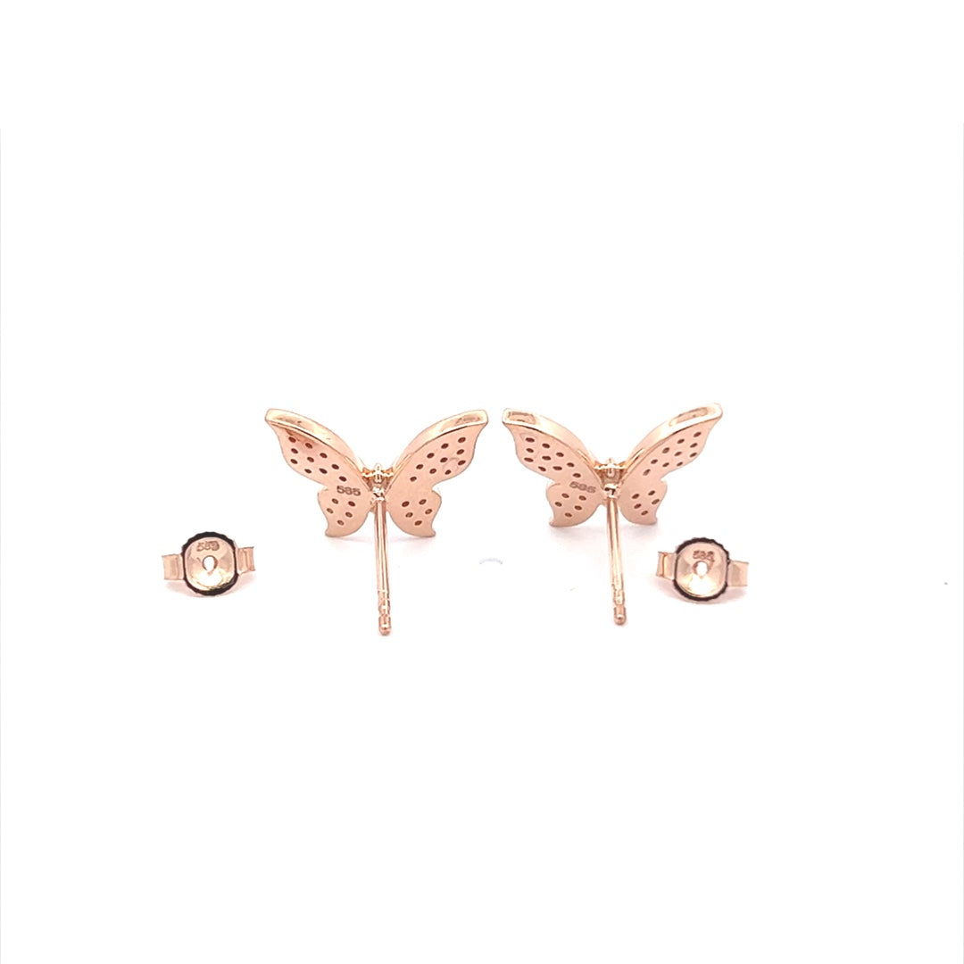 Pink Gold Diamond Earring Set