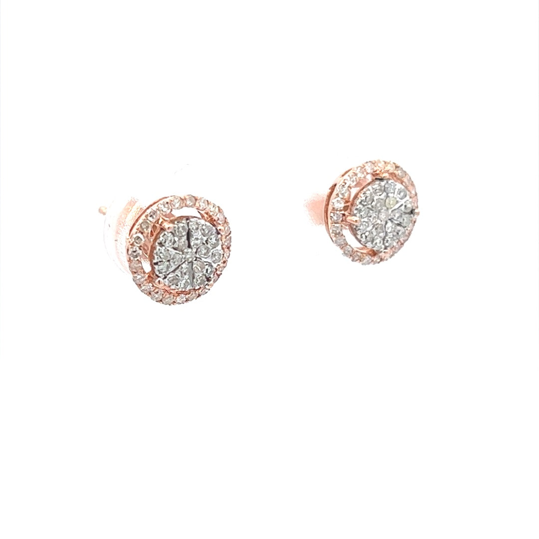 Diamond Earrings In 14K Pink Gold