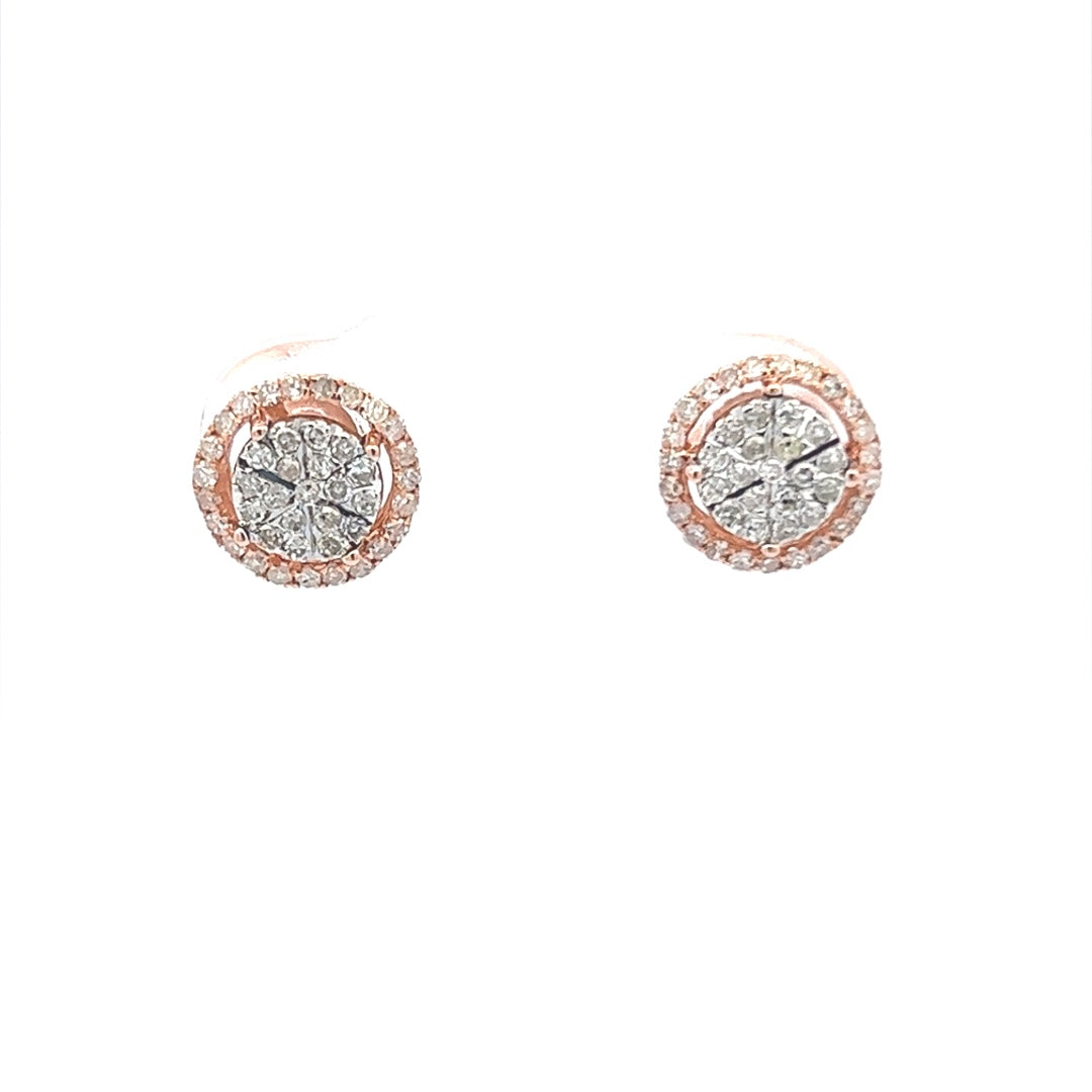 Diamond Earrings In 14K Pink Gold