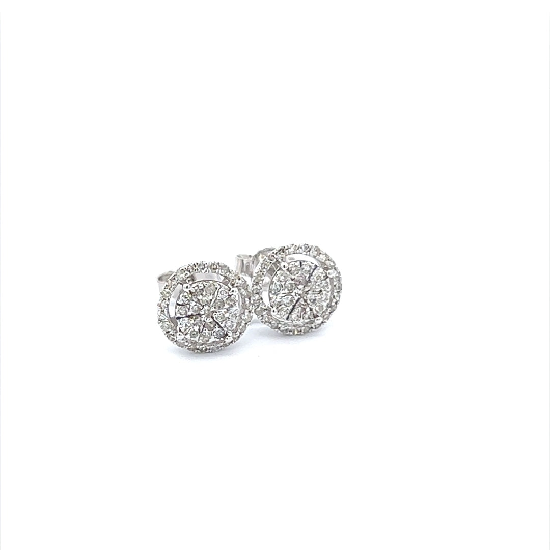 Diamond Earrings In 14K Yellow Gold