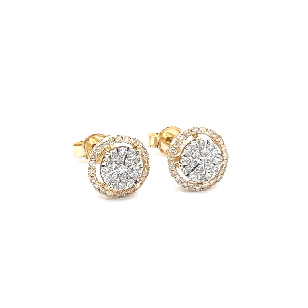 Diamond Earrings In 14K White Gold