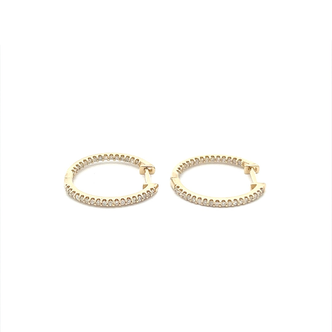 Diamond Eternity Hoops In 14K Yellow Gold