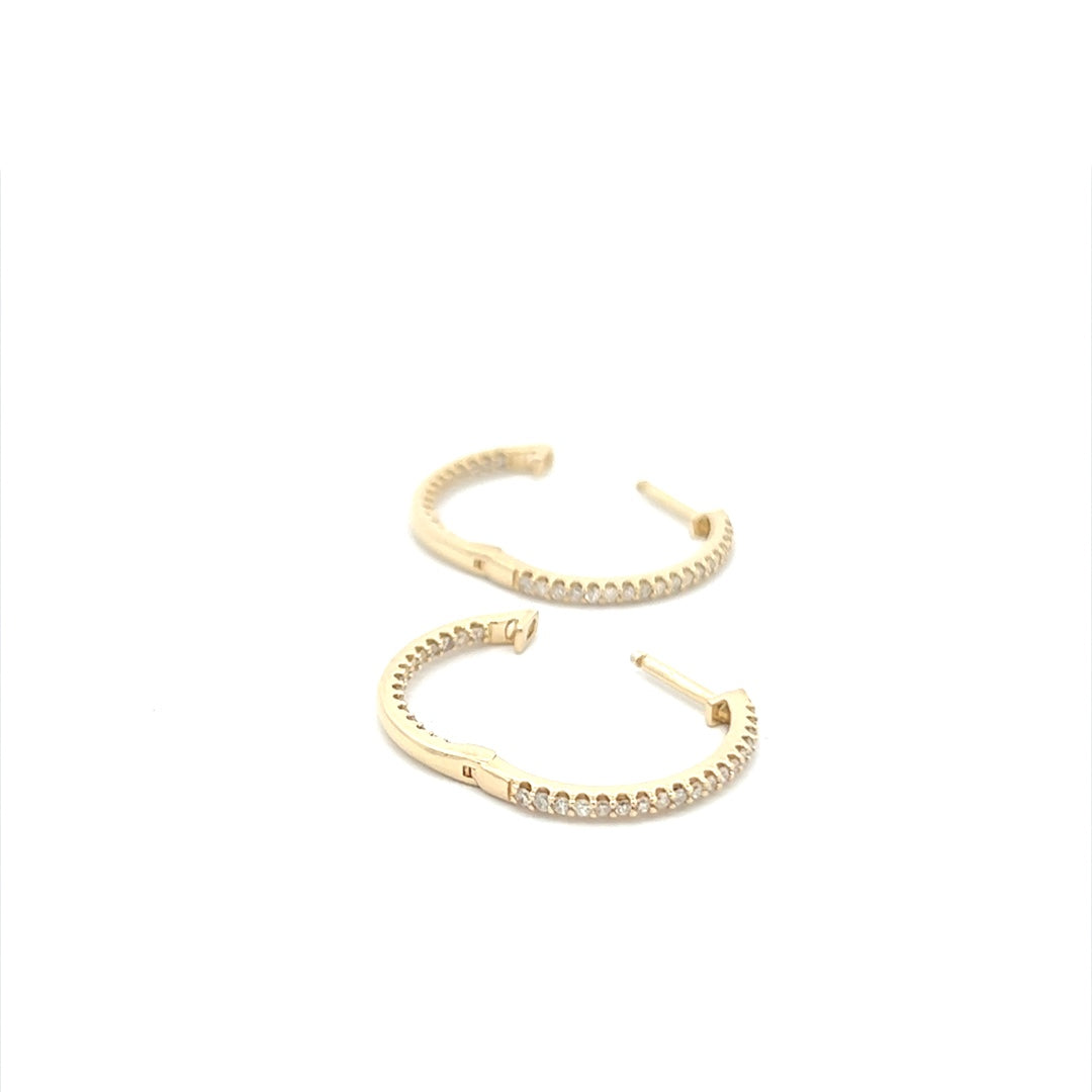 Diamond Eternity Hoops In 14K Yellow Gold