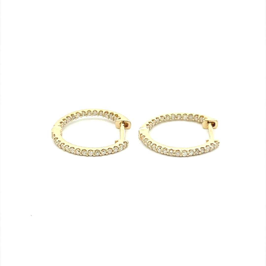 Diamond Eternity Hoops In 14K Yellow Gold