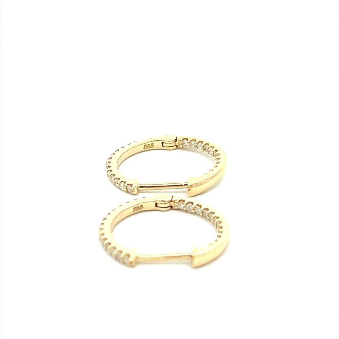 Diamond Eternity Hoops In 14K Yellow Gold