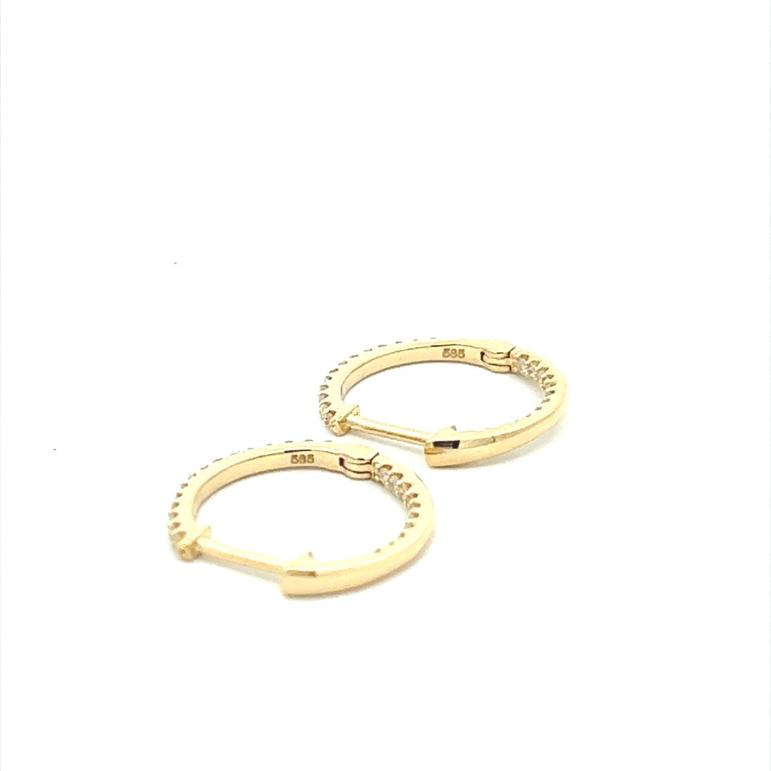 Diamond Eternity Hoops In 14K Yellow Gold