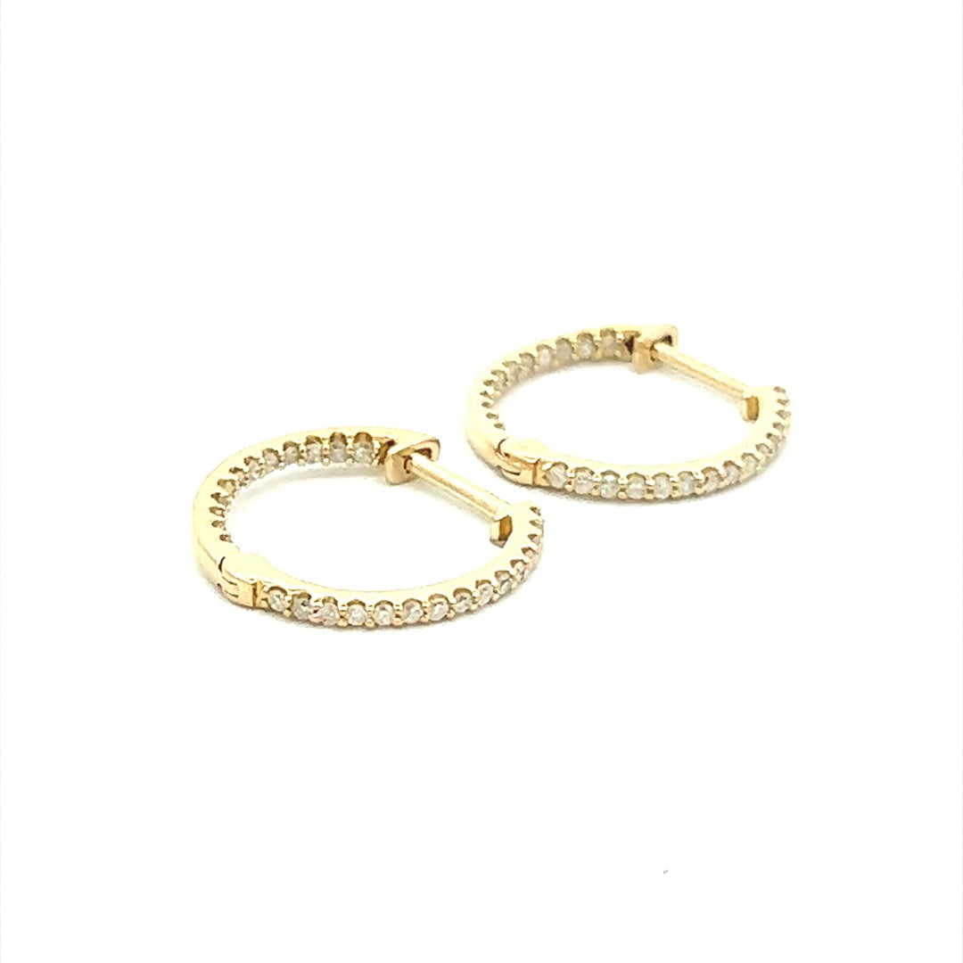 Diamond Eternity Hoops In 14K Yellow Gold