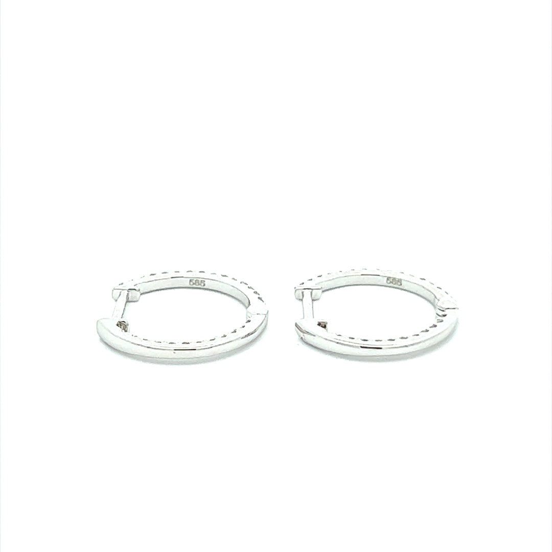 Diamond Eternity Hoops In 14K White Gold