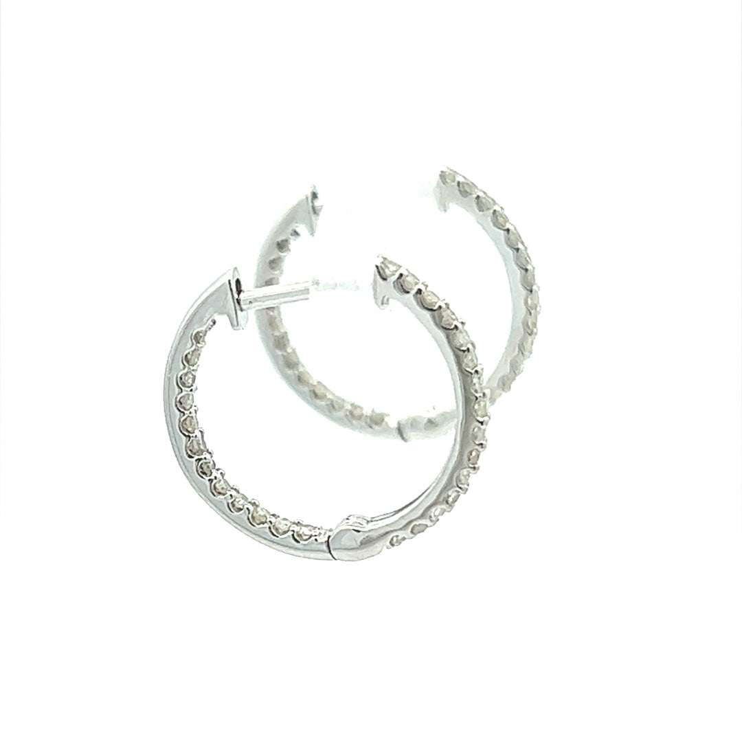 Diamond Eternity Hoops In 14K White Gold