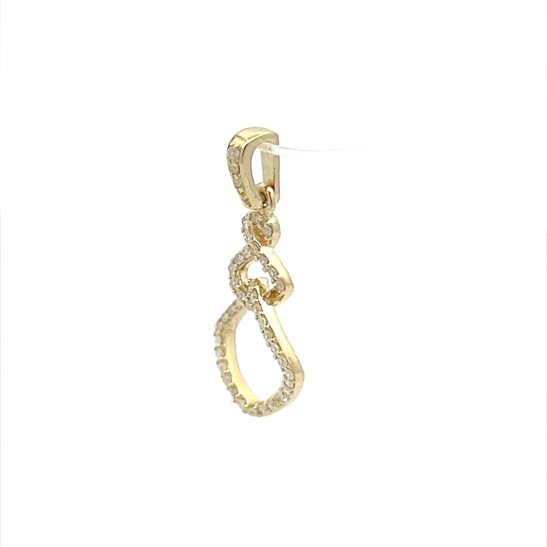 Interlinked Square Diamond Pendent In 14K yellow Gold