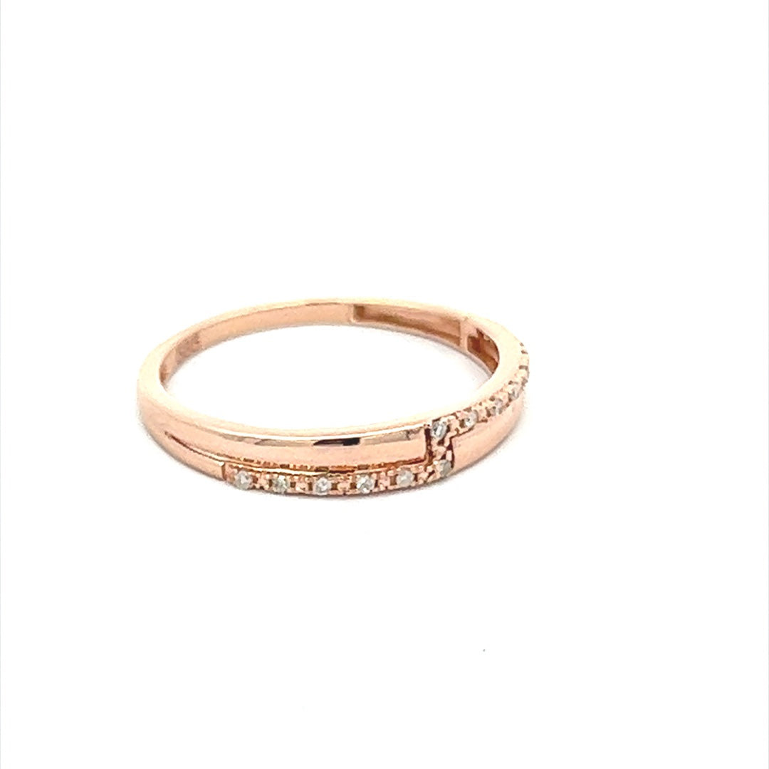 Diamond Ring In 14K Pink Gold