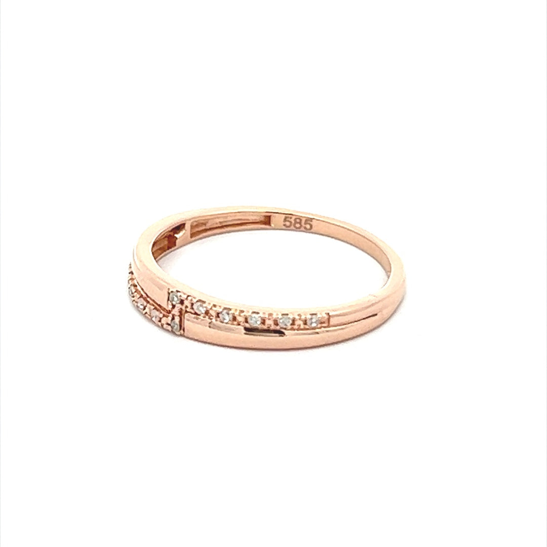 Diamond Ring In 14K Pink Gold