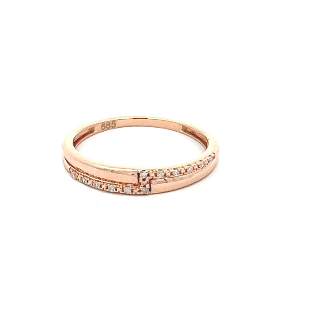 Diamond Ring In 14K Pink Gold