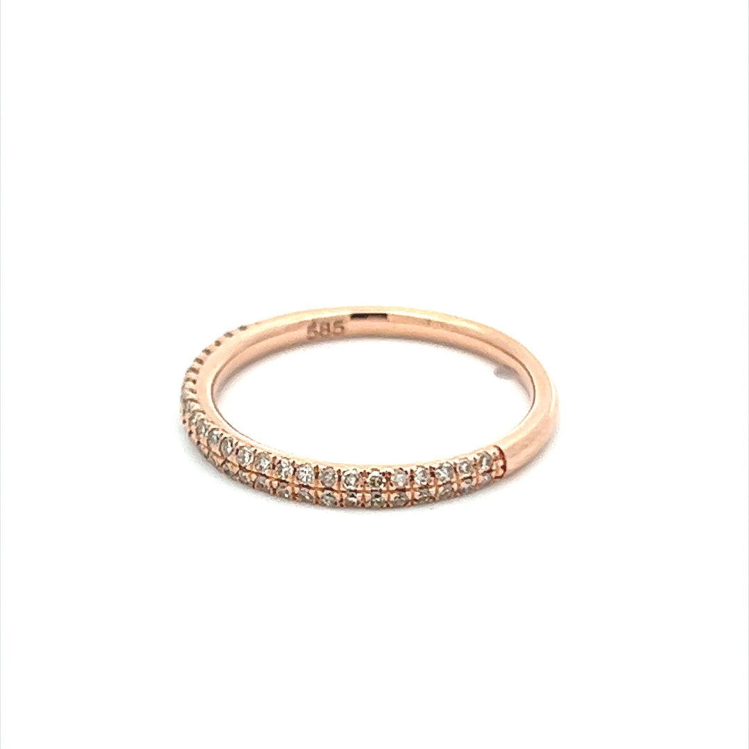 Diamond Half Eternity Band In 14K Pink Gold