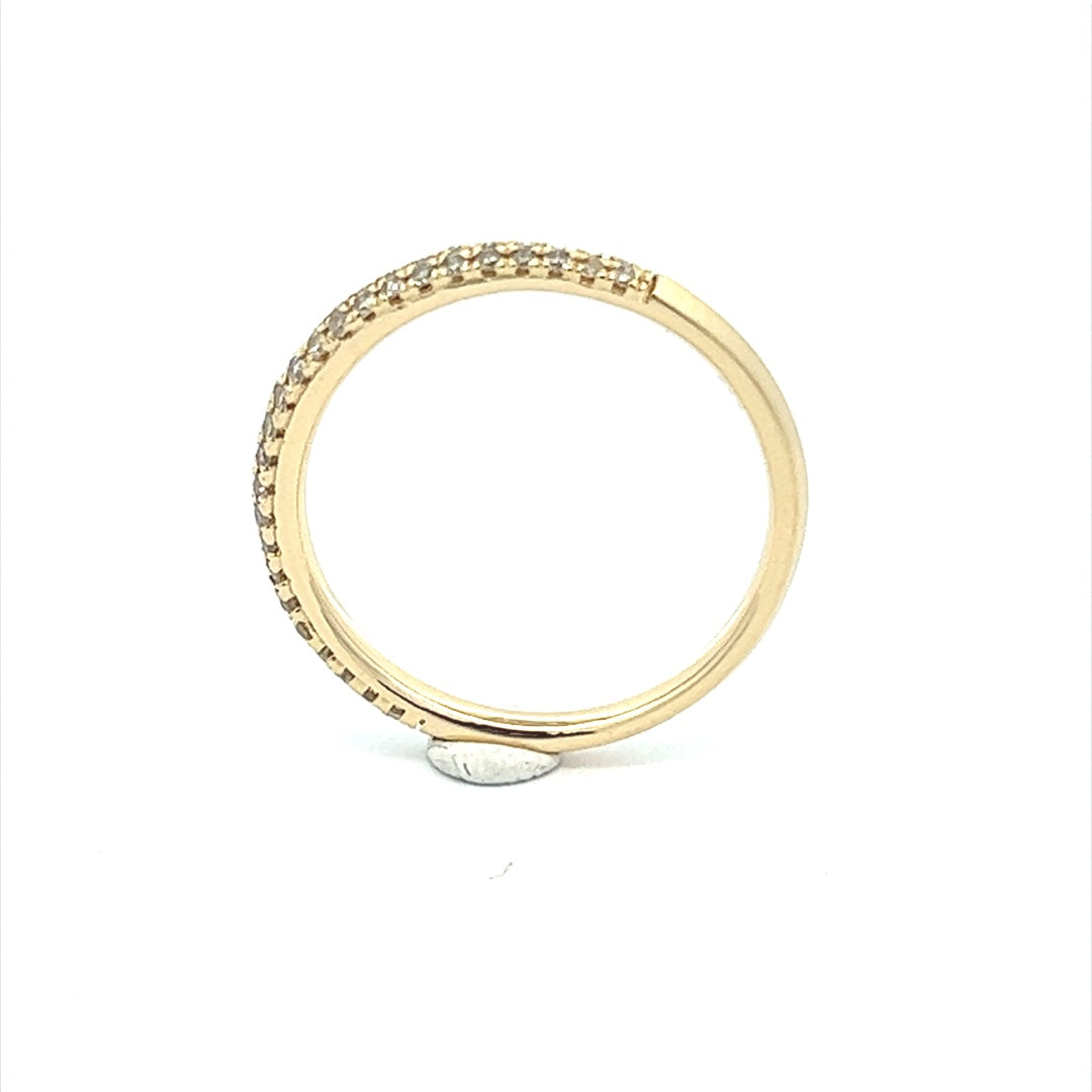 Diamond Half Eternity Band In 14K Yellow Gold