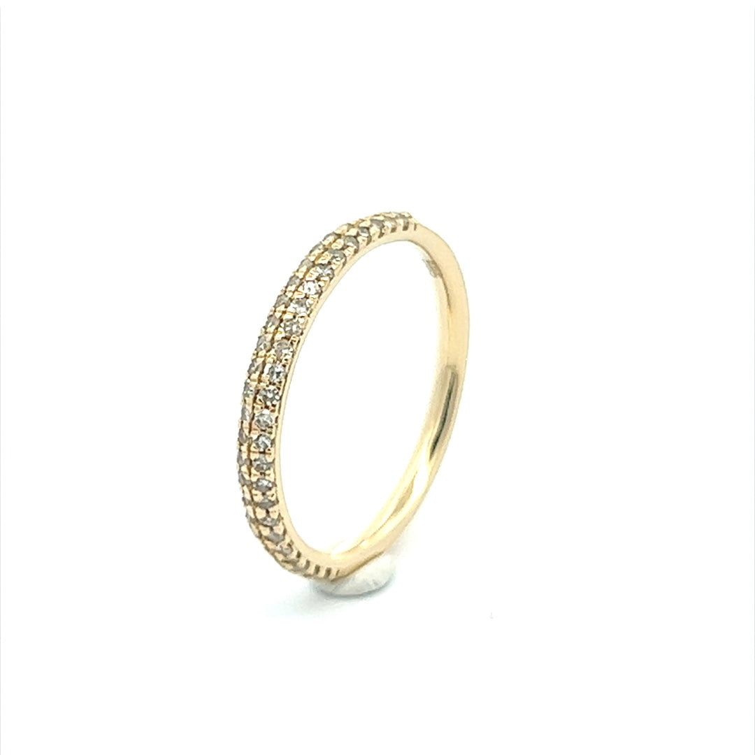 Diamond Half Eternity Band In 14K Yellow Gold