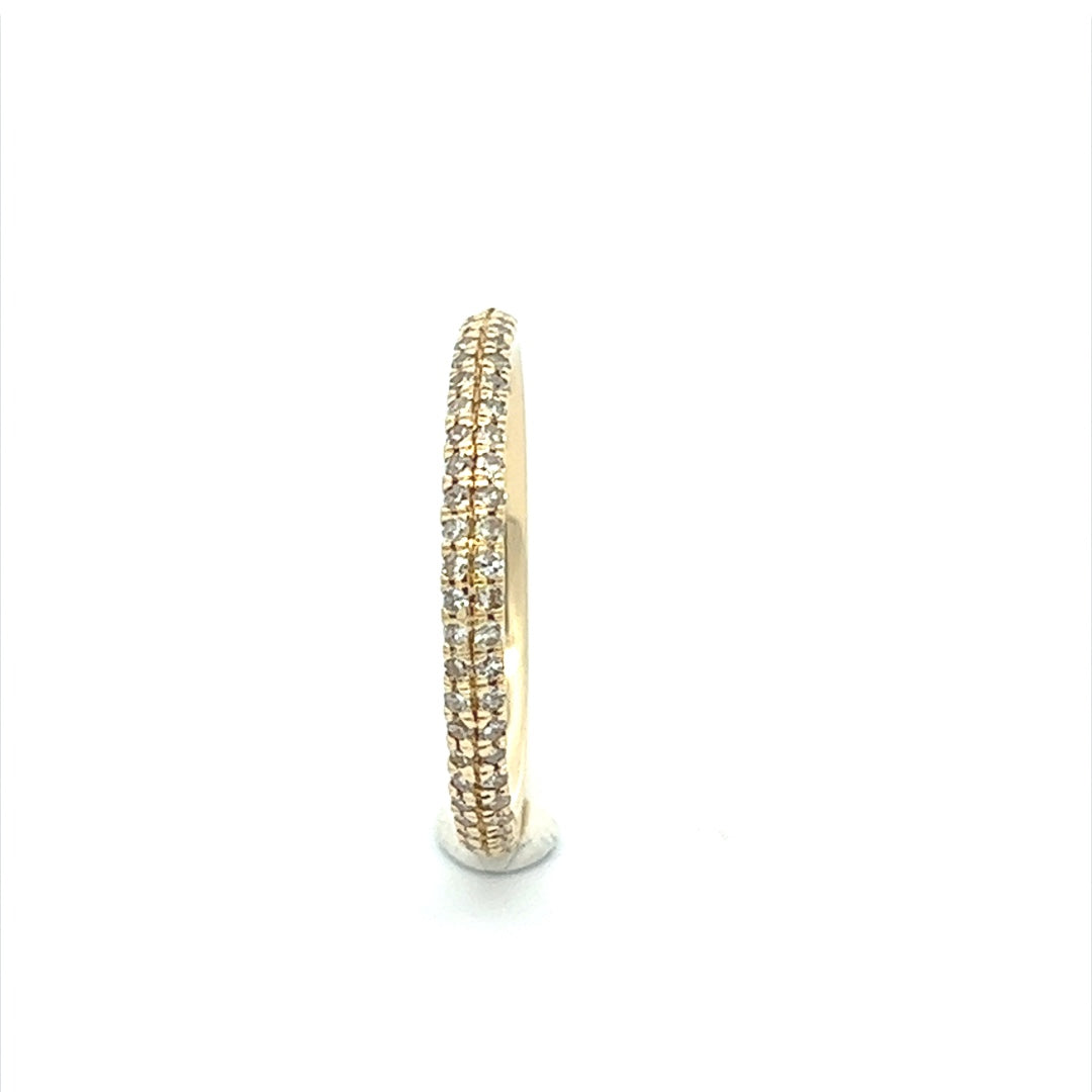 Diamond Half Eternity Band In 14K Yellow Gold