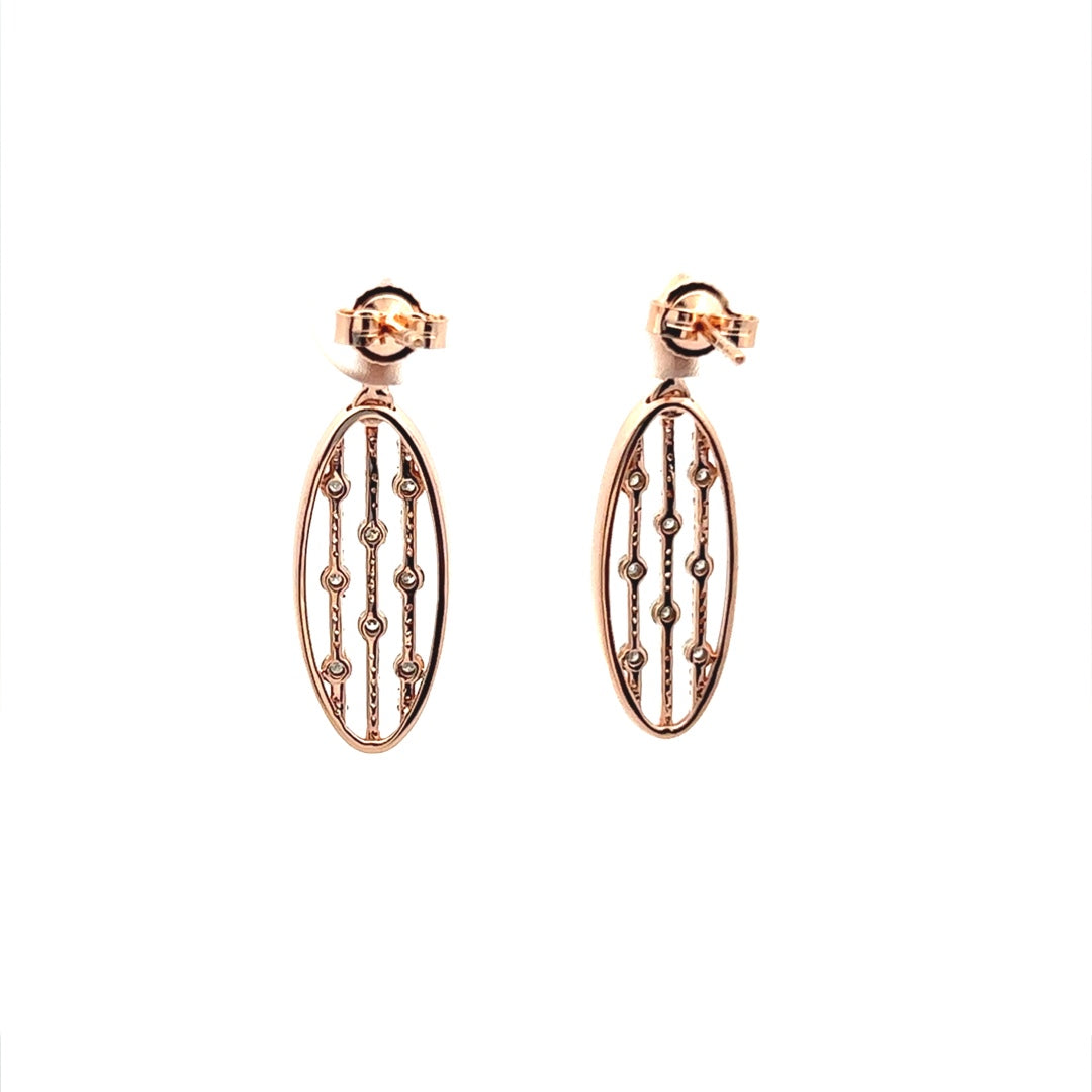 Dangle Drop Earrings In 14K Pink Gold