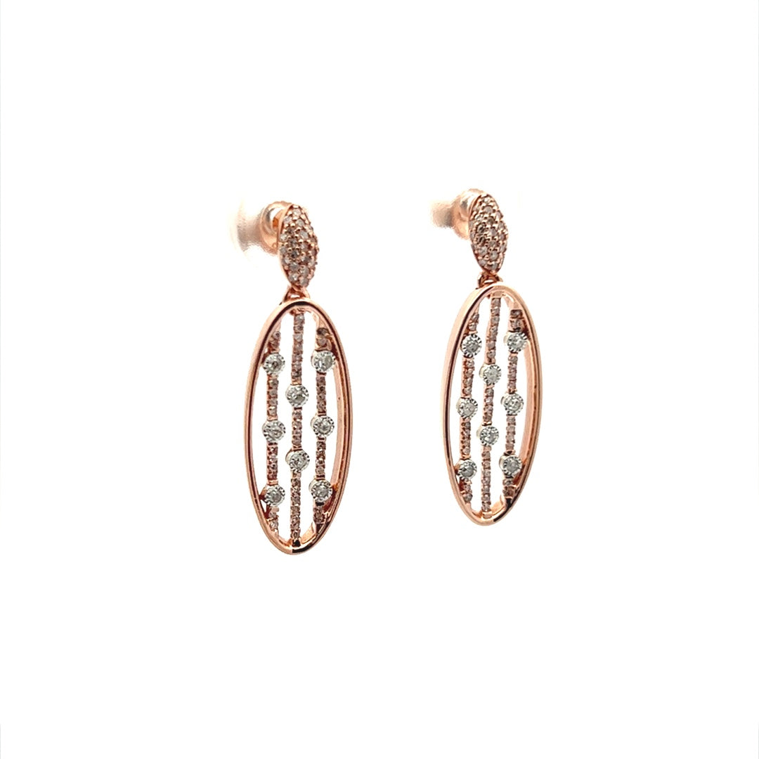 Dangle Drop Earrings In 14K Pink Gold