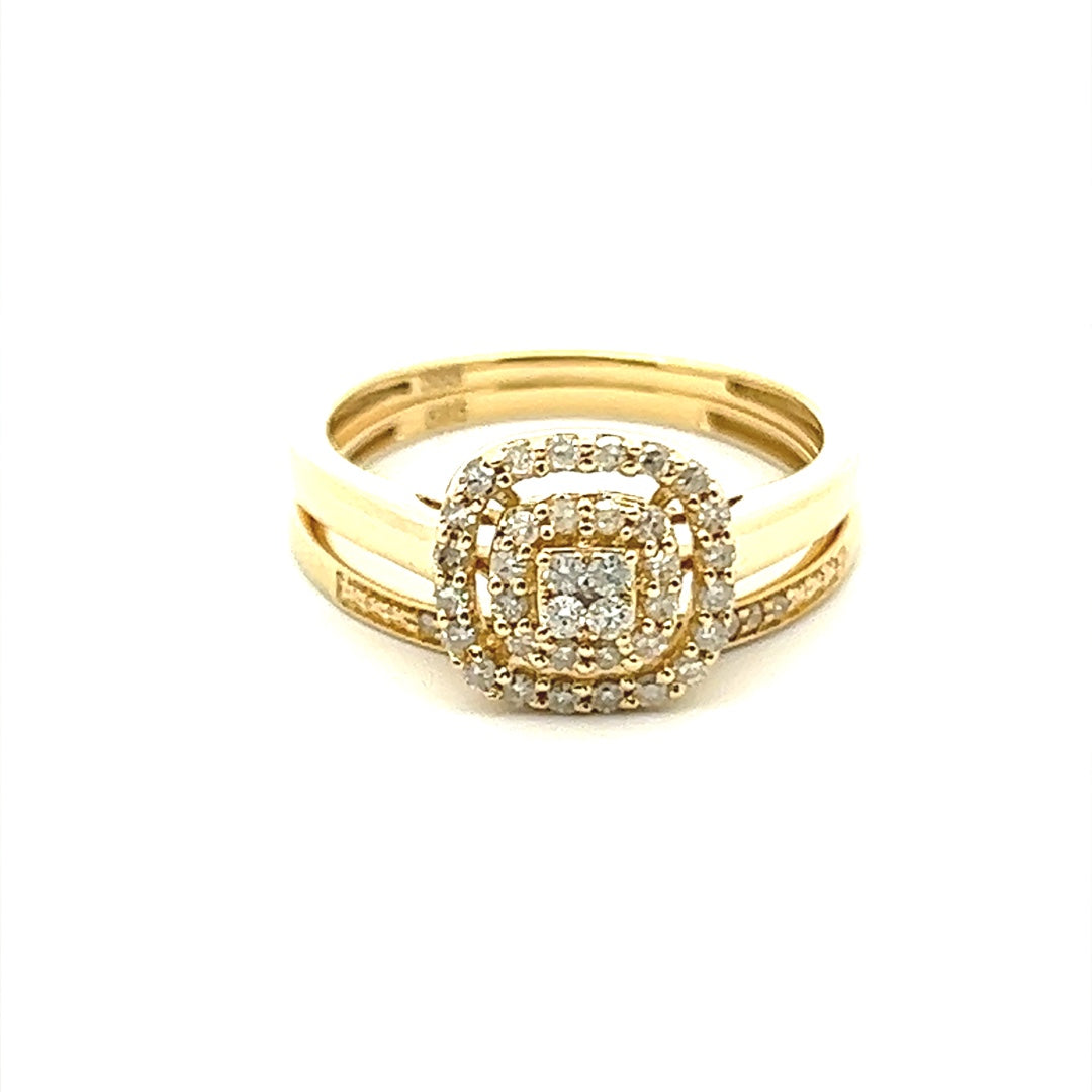 Set Of 2 Diamond Rings In 14K Yellow Gold