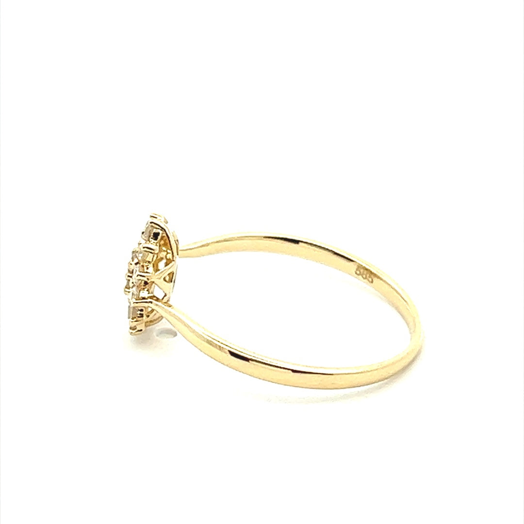 Flower Ring In 14K Yellow Gold