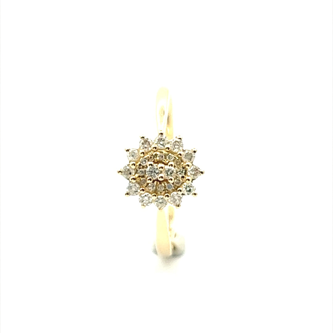 Flower Ring In 14K Yellow Gold