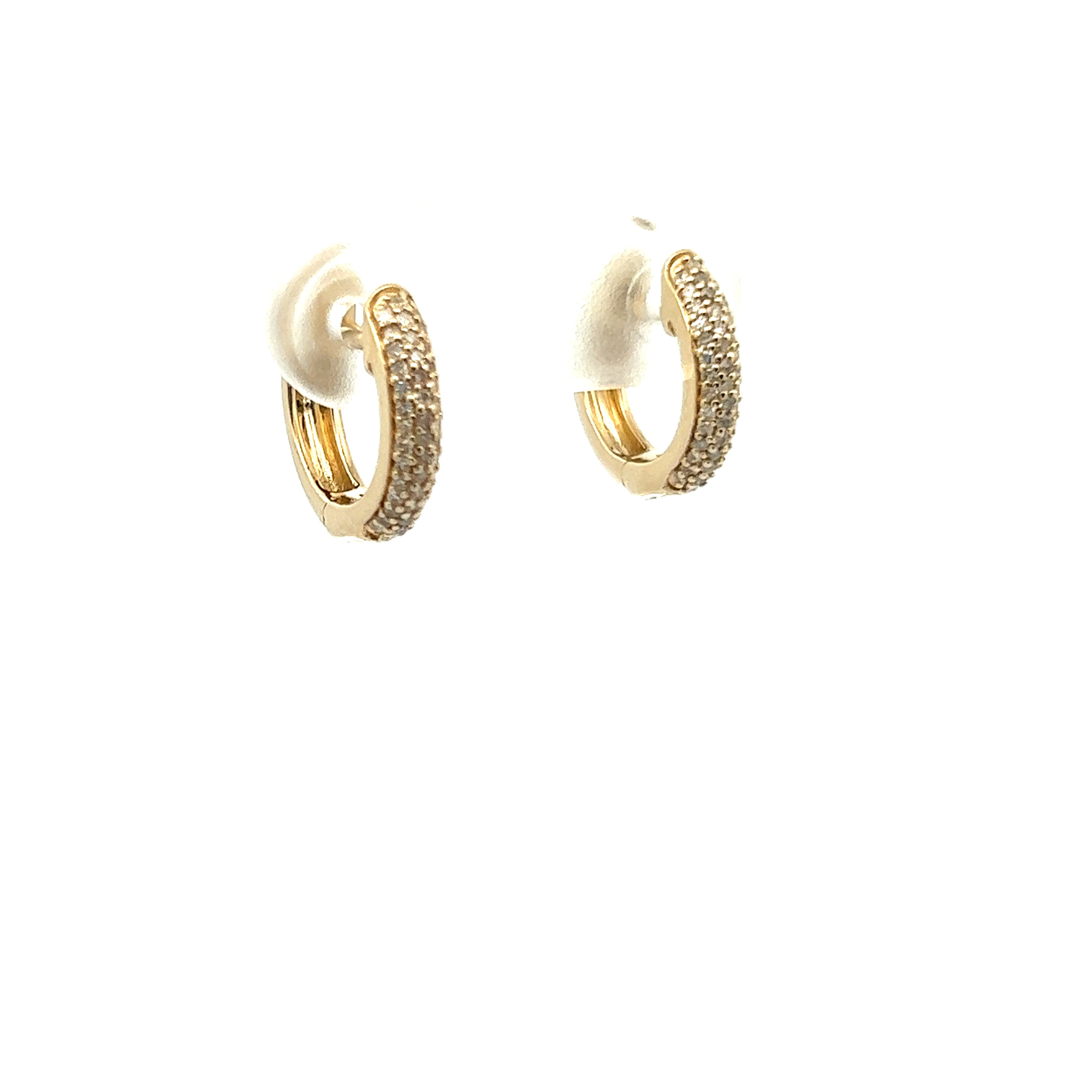 Huggie Hoop Diamond Earrings In 14Kt Yellow Gold