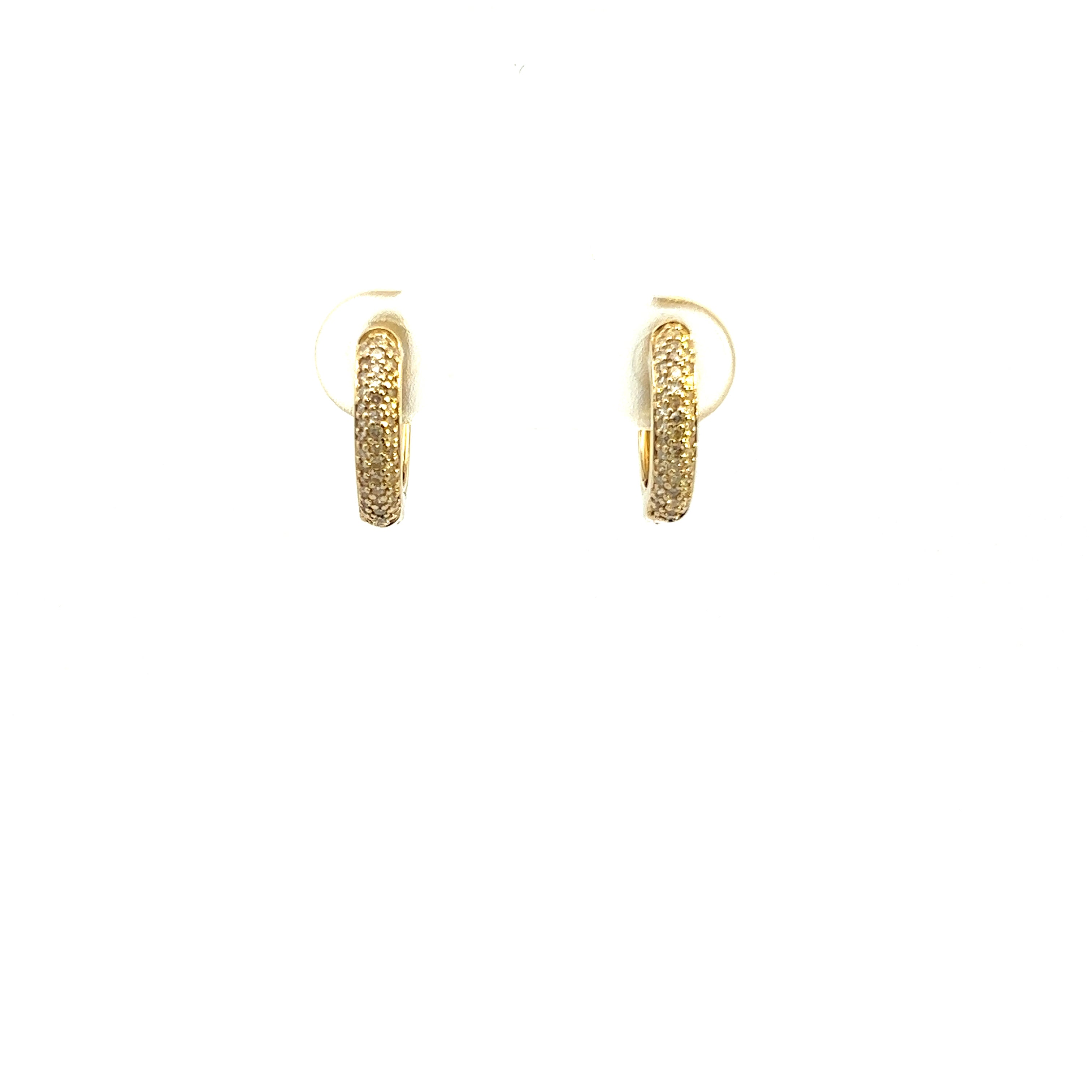 Huggie Hoop Diamond Earrings In 14Kt Yellow Gold