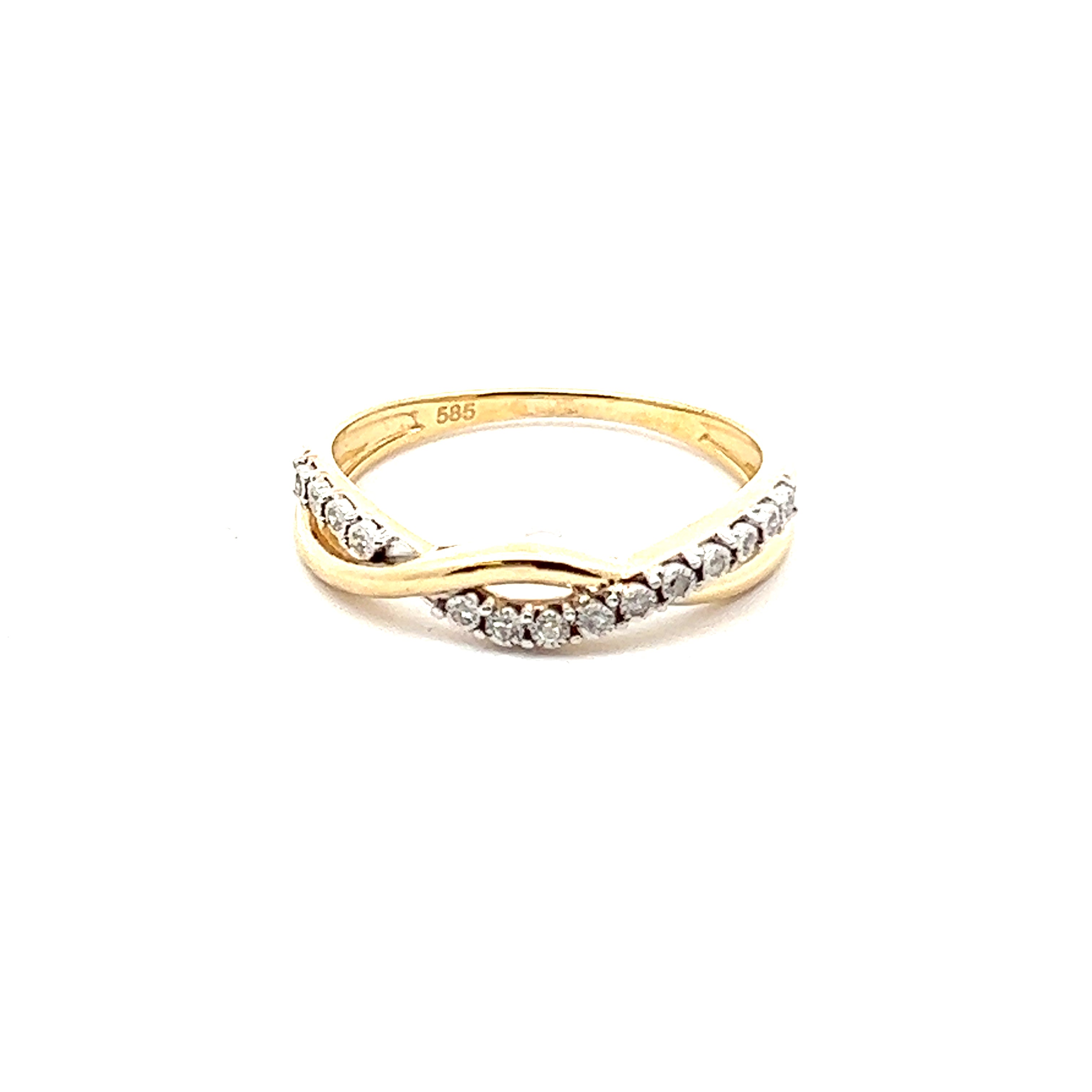 Two Tone Twist Ring In 14K Yellow Gold